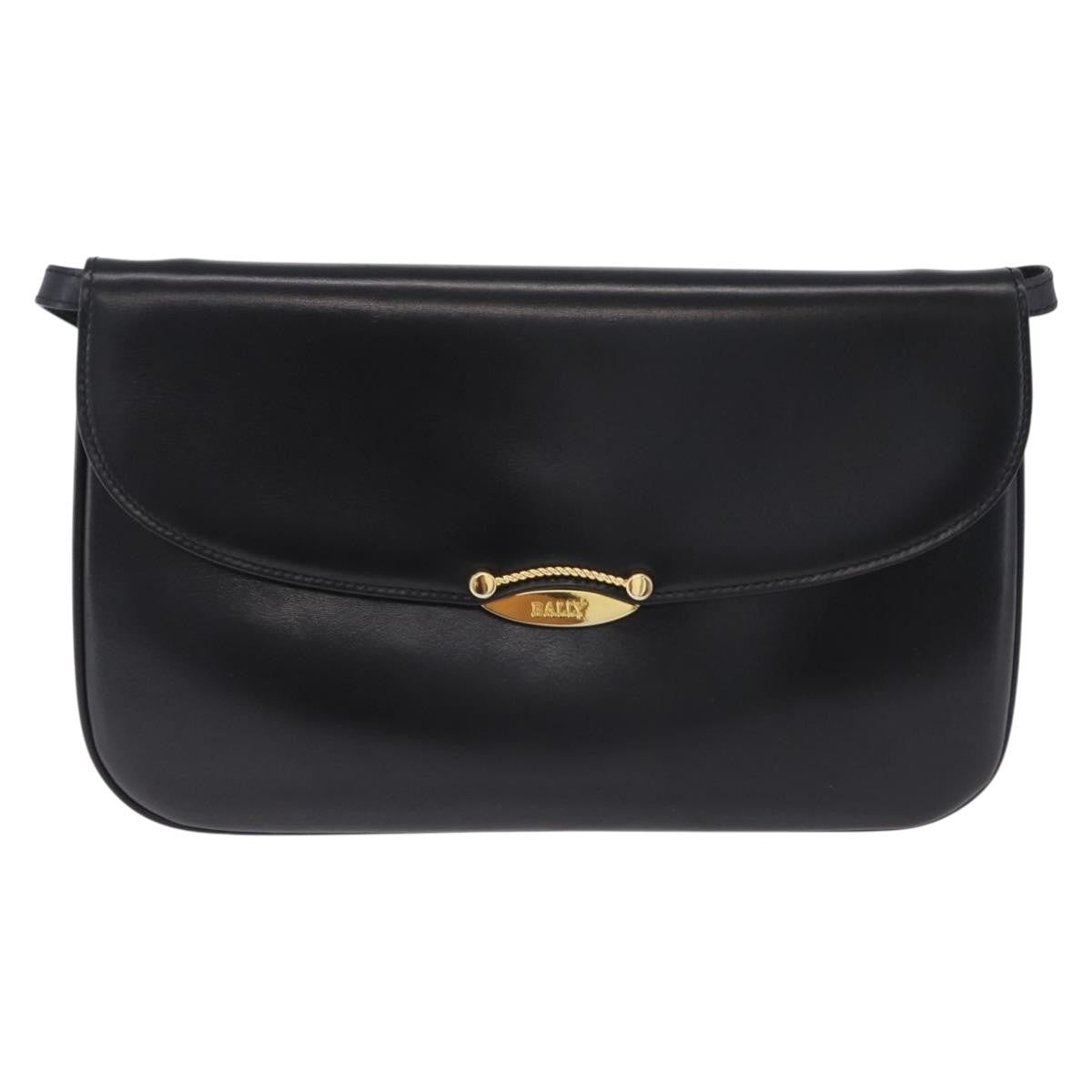 Bally Vintage Leather Black Leather Shoulder Bag Bag (Pre-Owned)