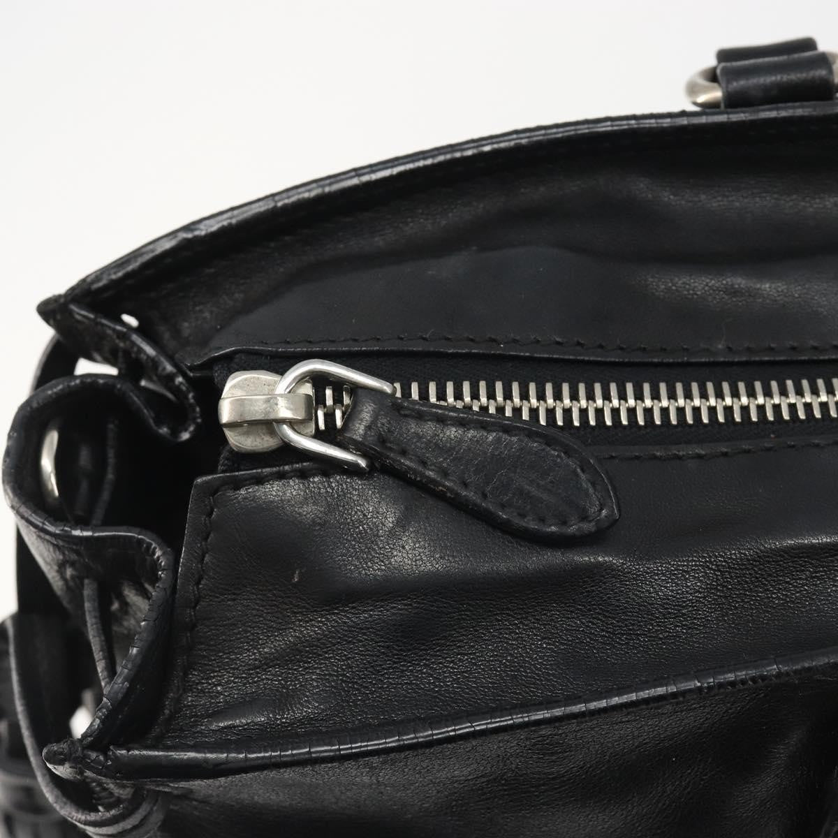 Prada Vitello Daino Convertible Tote Vitello Daino Black Leather Handbag (Pre-Owned)