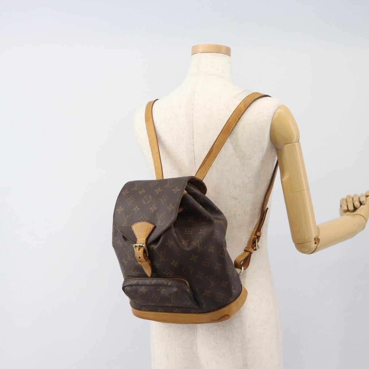 Louis Vuitton Vintage Montsouris Monogram Canvas Brown Canvas Backpack Bag (Pre-Owned)