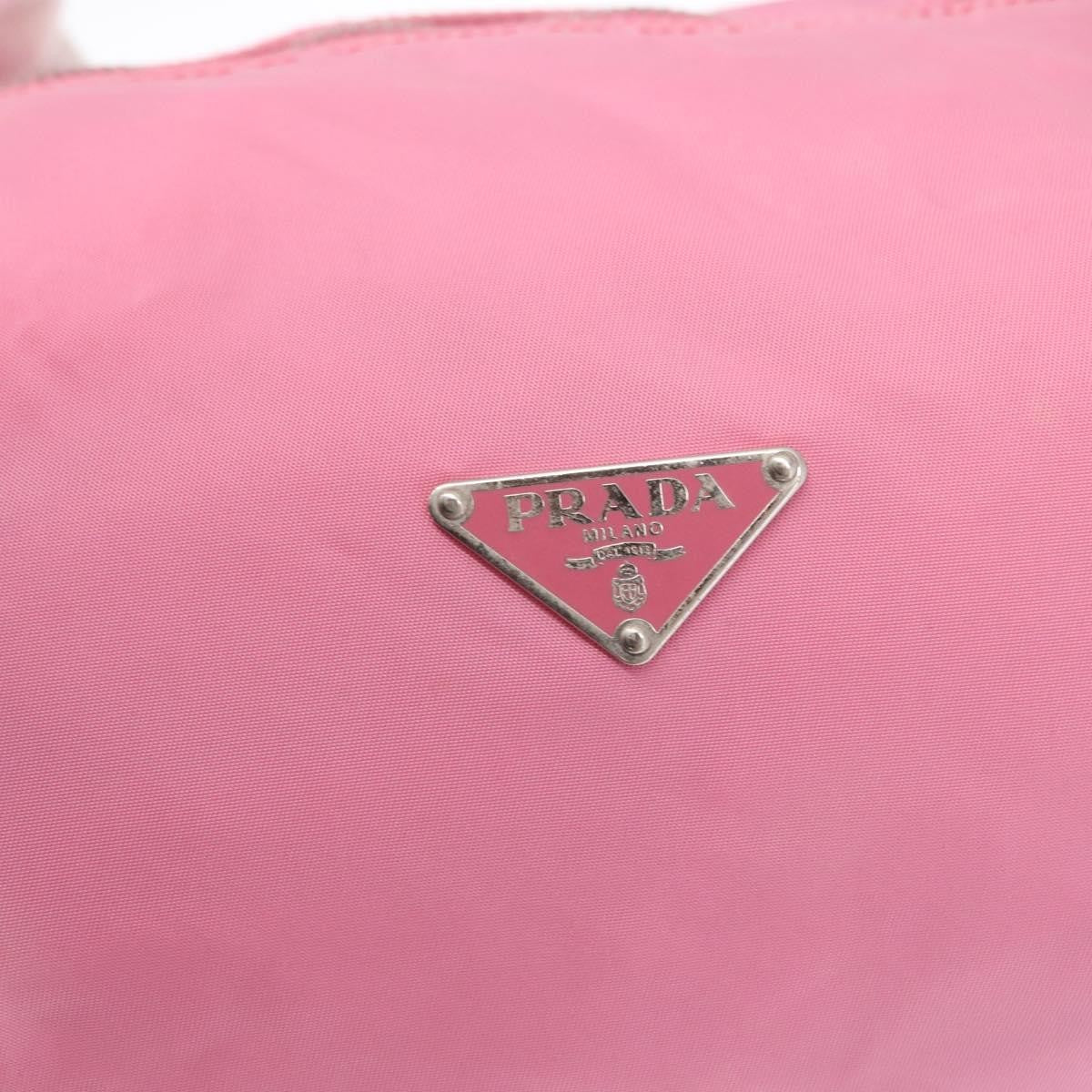 Prada Side Pocket Convertible Duffle Tessuto Pink Nylon Handbag (Pre-Owned)
