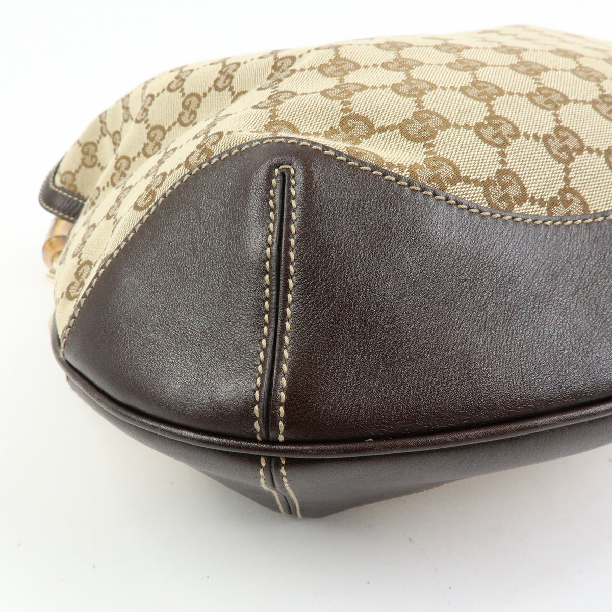 Gucci Bamboo Peggy Hobo Gg Canvas Beige Canvas Shoulder Bag Bag (Pre-Owned)
