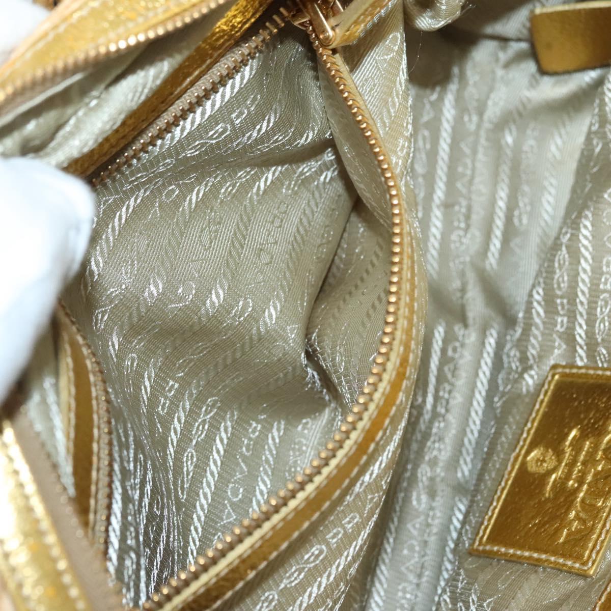 Prada Gold Nylon Shoulder Bag (Pre-Owned)
