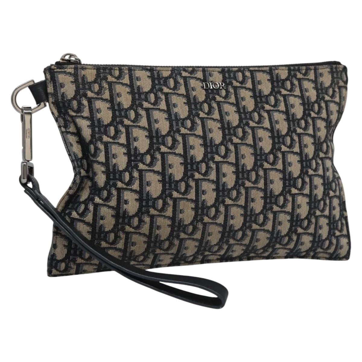 Dior Trotter Navy Canvas Clutch Bag (Pre-Owned)