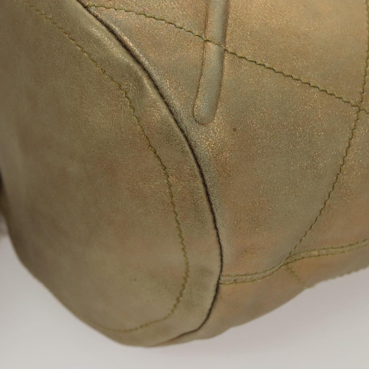 Salvatore Ferragamo Hobo Gold Suede Handbag (Pre-Owned)