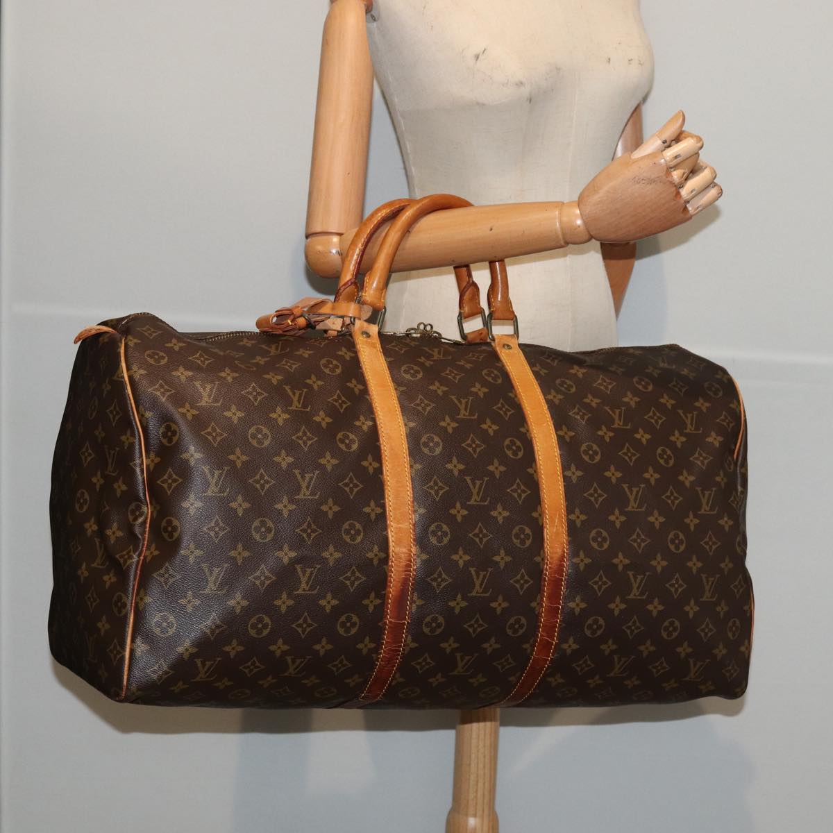 Louis Vuitton Keepall 60 Brown Canvas Travel Bag (Pre-Owned)