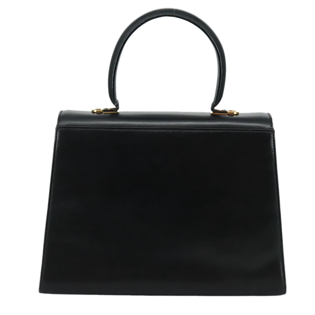 Salvatore Ferragamo Gancini Black Leather Handbag (Pre-Owned)