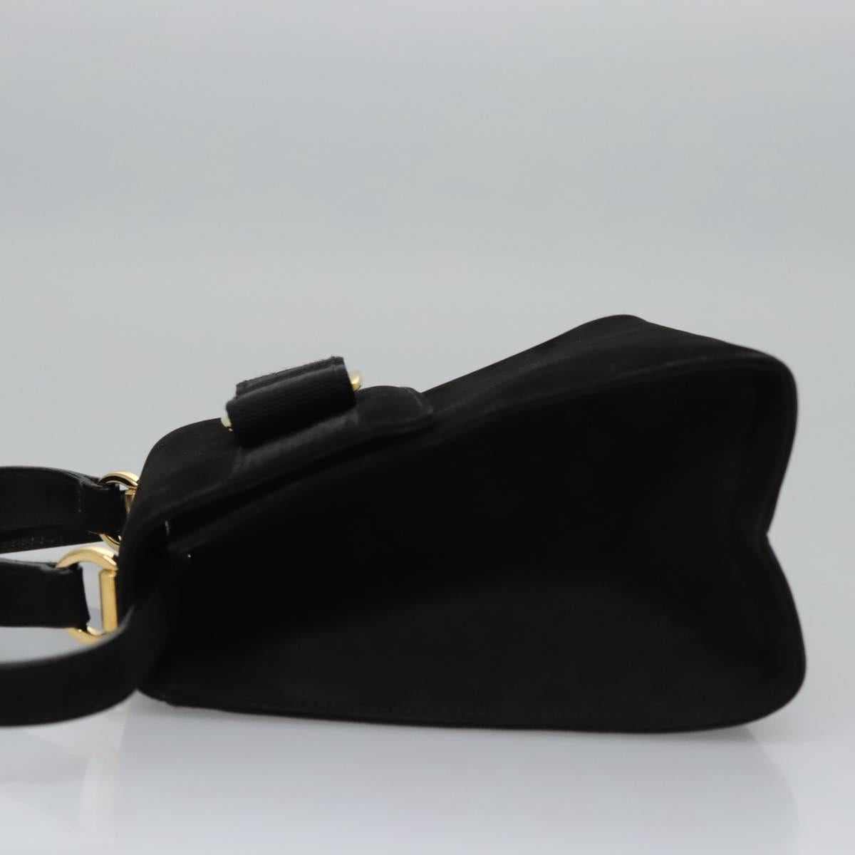 Salvatore Ferragamo Vala Black Suede Handbag (Pre-Owned)