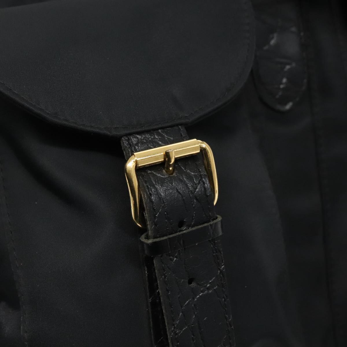 Versace Gianni Black Synthetic Backpack Bag (Pre-Owned)