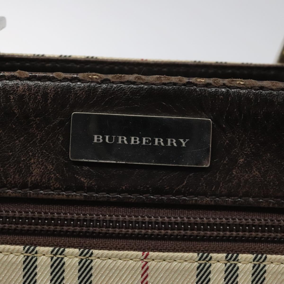 Burberry Nova Check Beige Canvas Shoulder Bag (Pre-Owned)