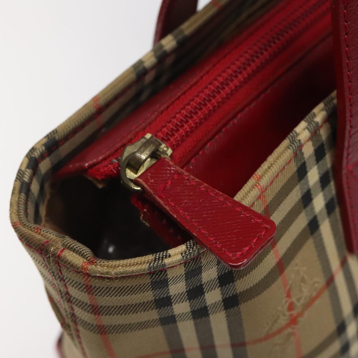 Burberry Nova Check Beige Canvas Handbag (Pre-Owned)
