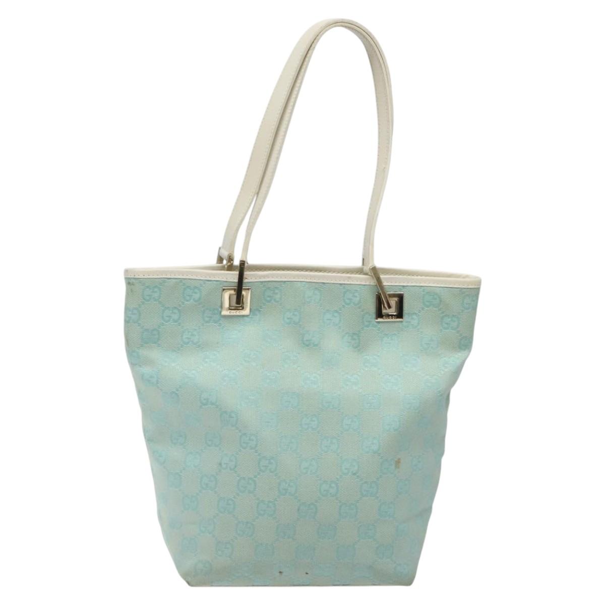 Gucci Gg Canvas Blue Canvas Tote Bag (Pre-Owned)