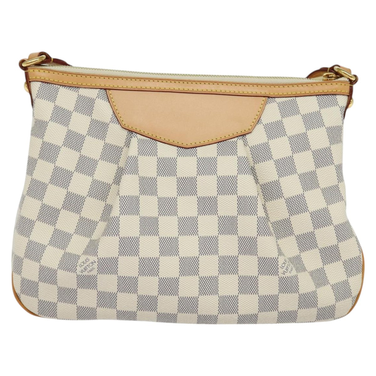 Louis Vuitton Siracusa Beige Canvas Shoulder Bag (Pre-Owned)