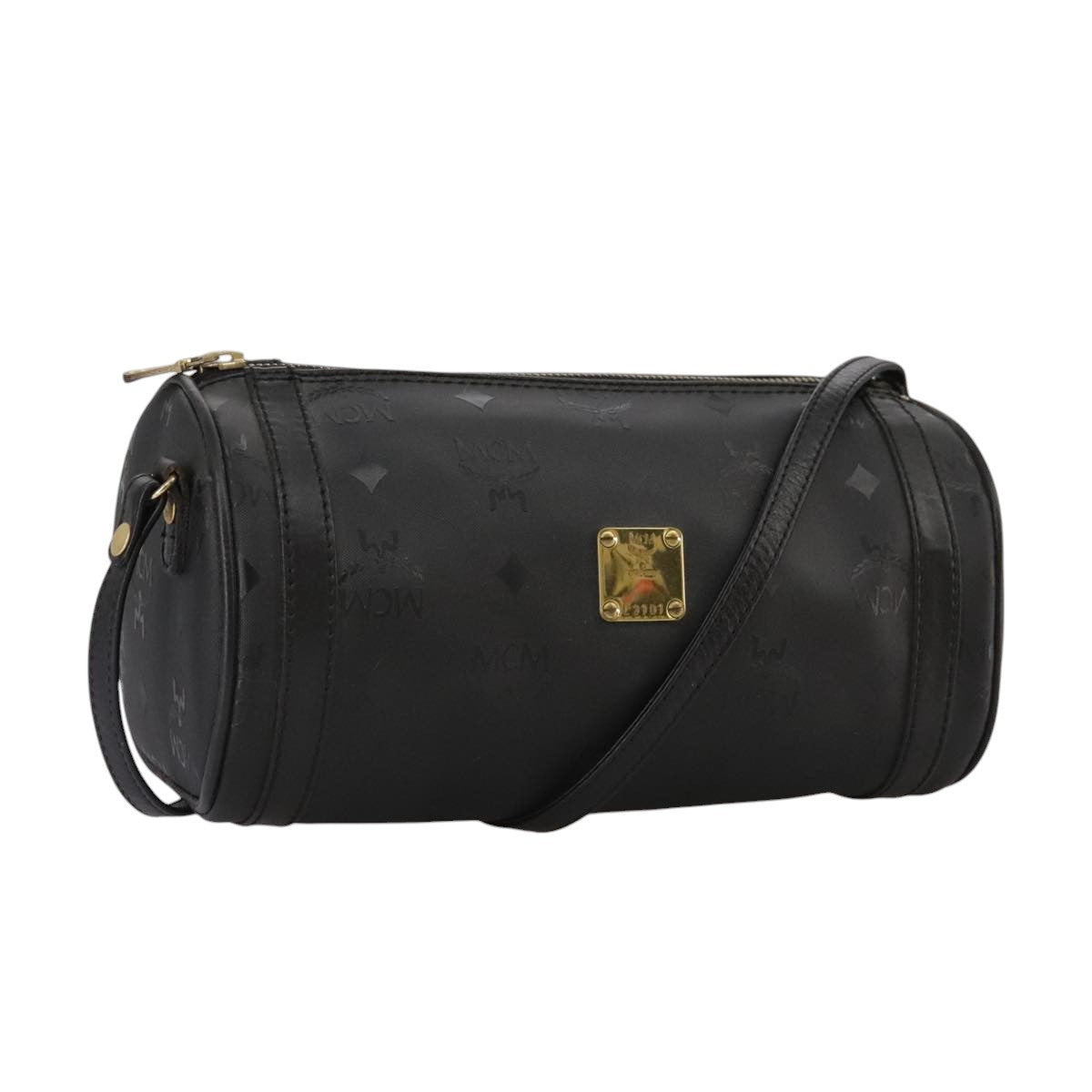 MCM Visetos Black Canvas Shoulder Bag (Pre-Owned)