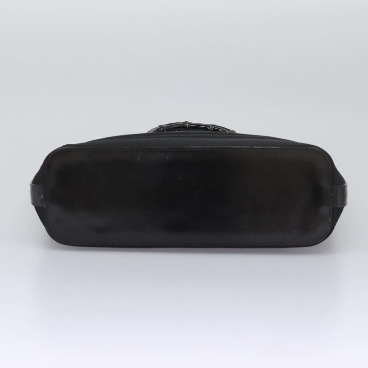 Gucci Bamboo Black Canvas Handbag (Pre-Owned)