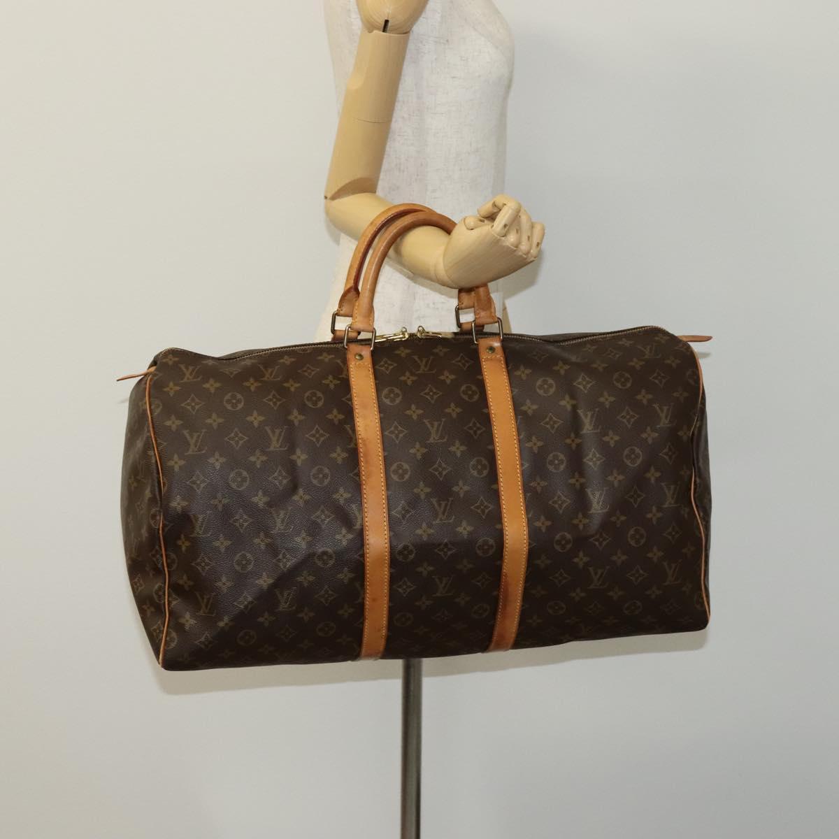Louis Vuitton Keepall 55 Brown Canvas Travel Bag (Pre-Owned)