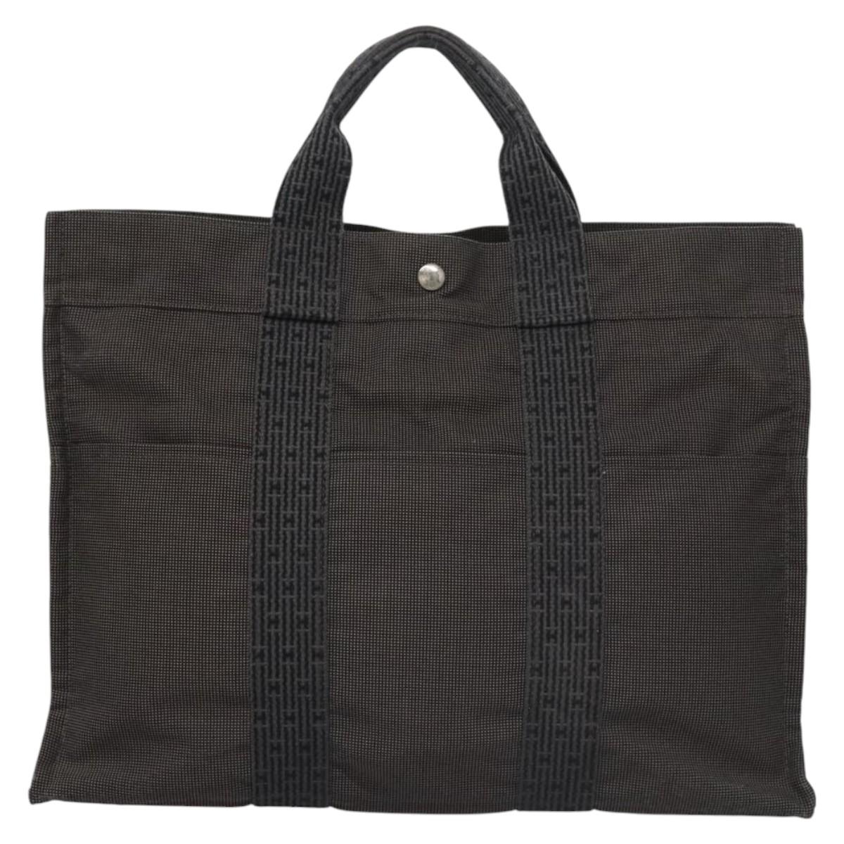 Hermès Herline Grey Canvas Handbag (Pre-Owned)