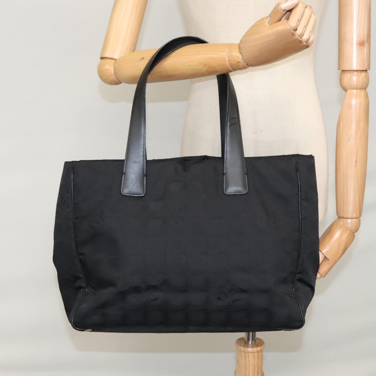 Chanel Travel Line Black Synthetic Tote Bag (Pre-Owned)