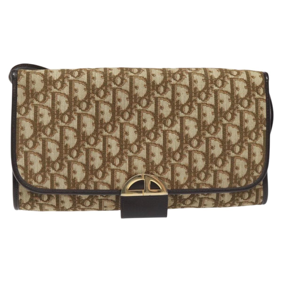 Dior Trotter Canvas Shoulder Bag Beige Canvas Shoulder Bag (Pre-Owned)