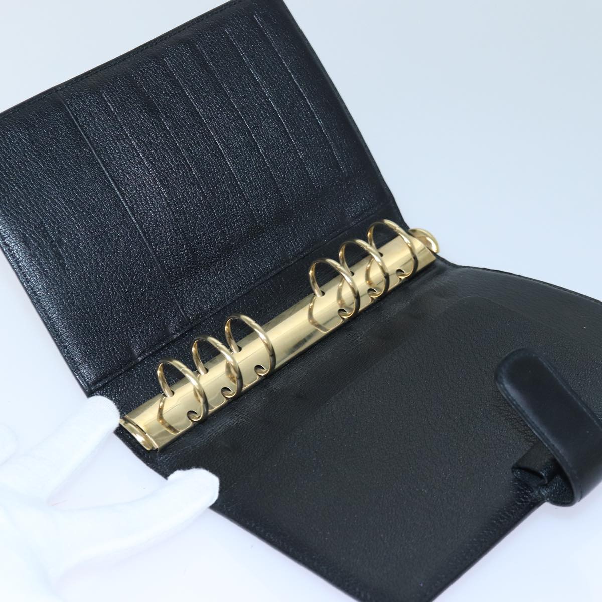 Louis Vuitton Agenda Mm Black Leather Wallet (Pre-Owned)