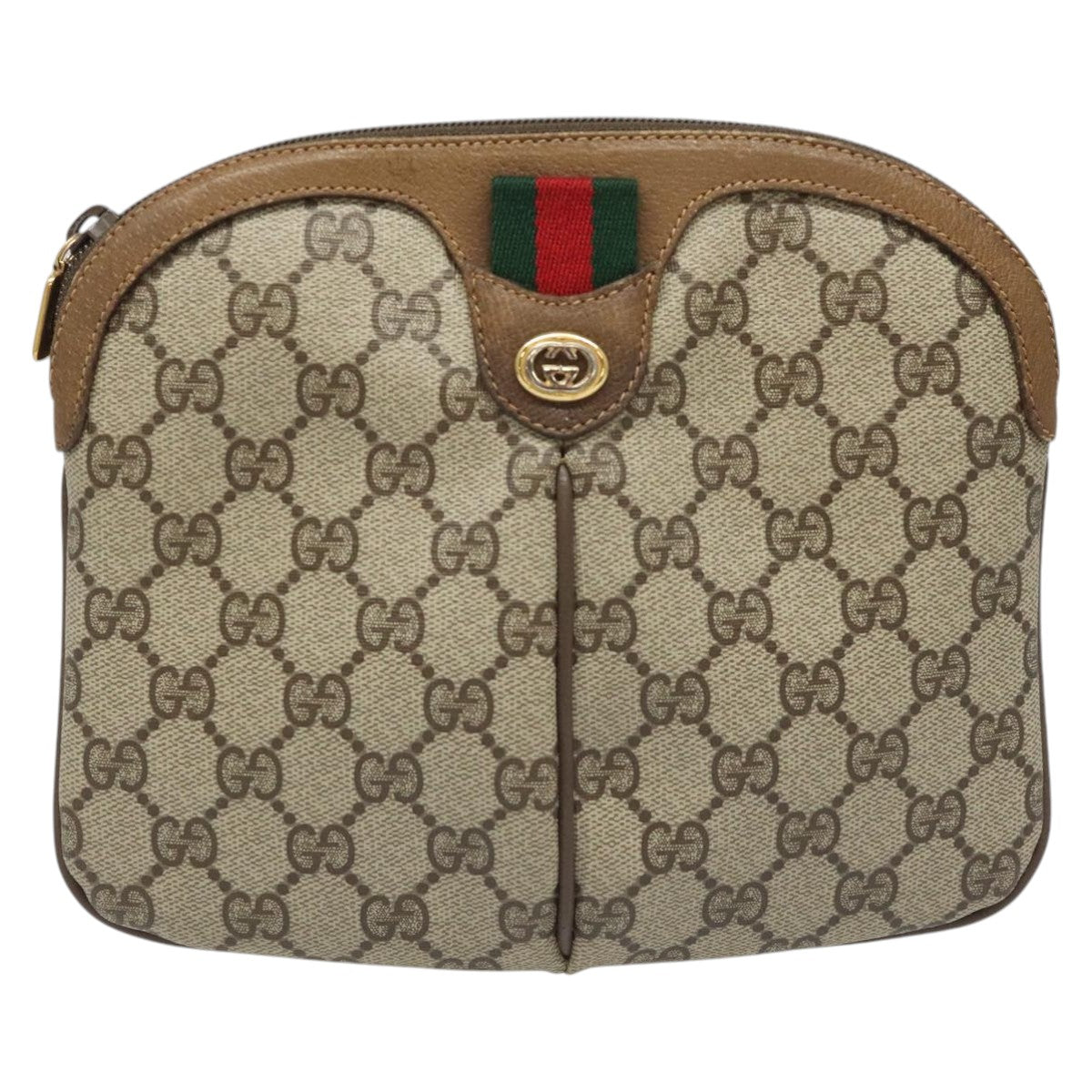 Gucci Ophidia Beige Canvas Shoulder Bag (Pre-Owned)