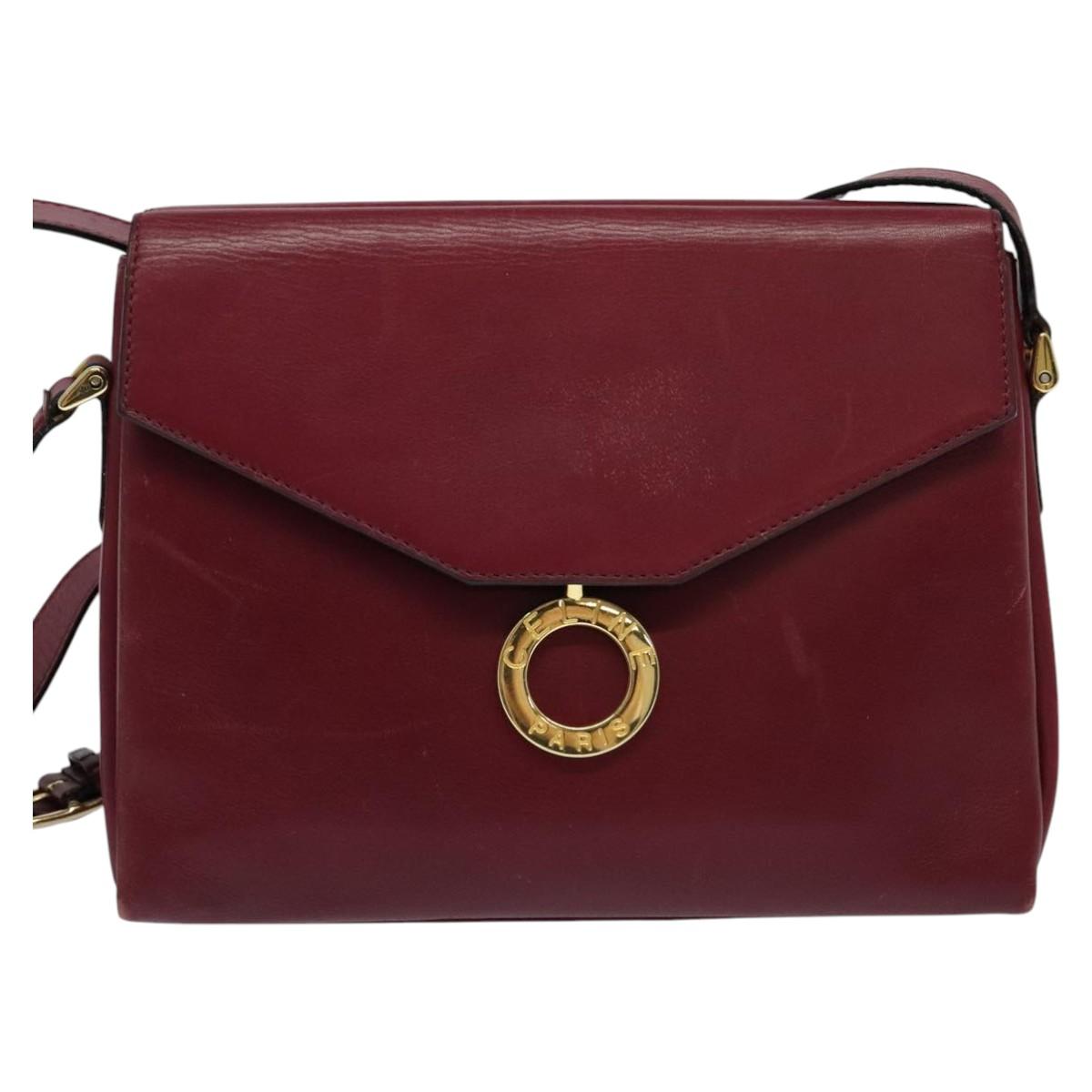 Céline Burgundy Leather Shoulder Bag (Pre-Owned)