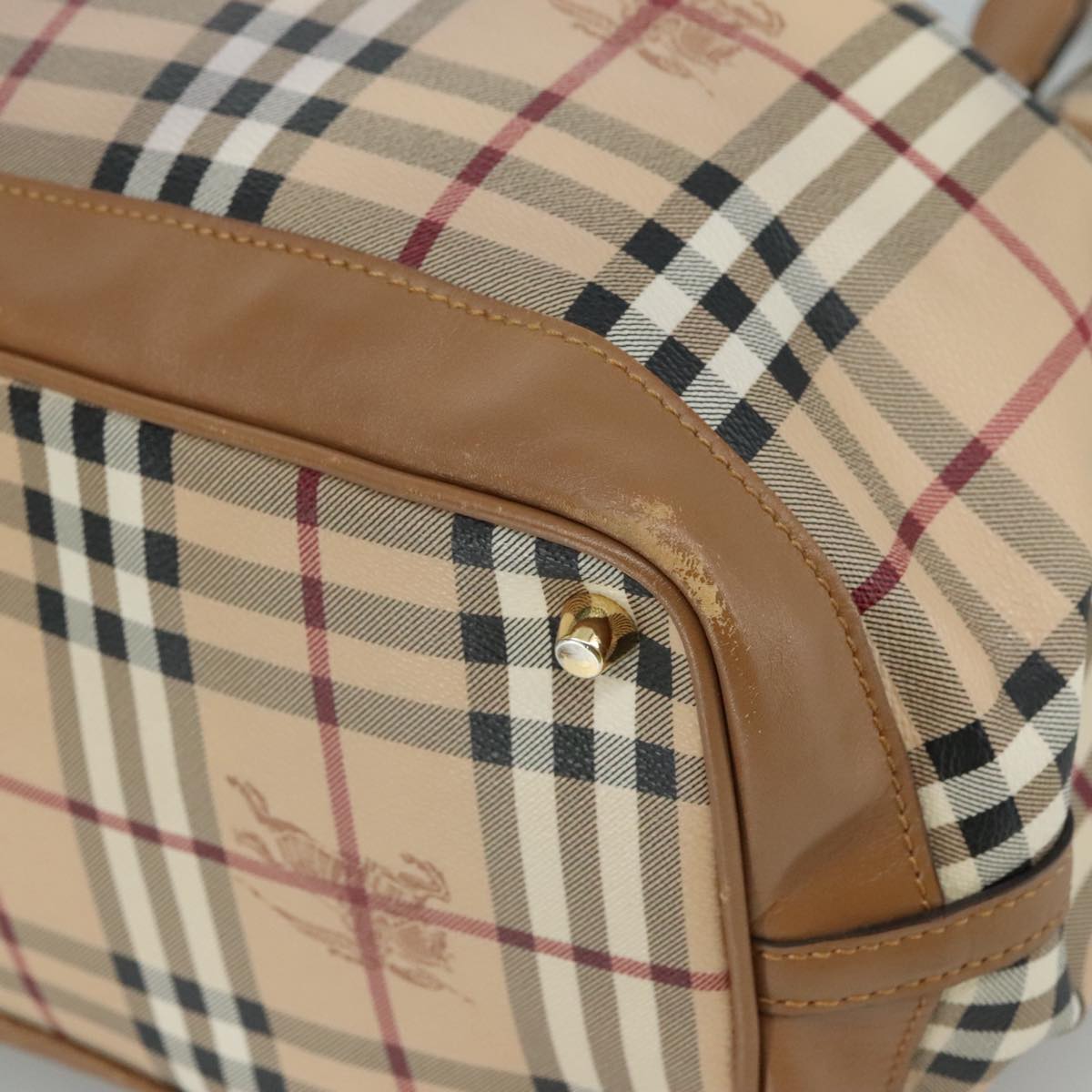 Burberry Nova Check Beige Canvas Tote Bag (Pre-Owned)