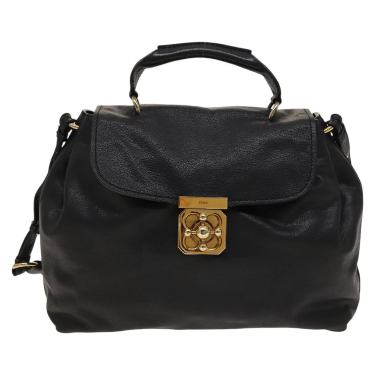 Chloé Elsie Black Leather Handbag (Pre-Owned)