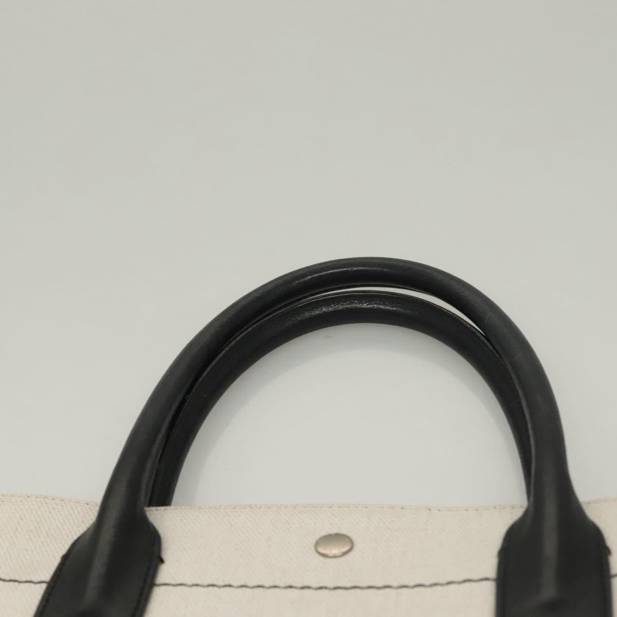 Saint Laurent Rive Gauche White Canvas, Leather Handbag (Pre-Owned)