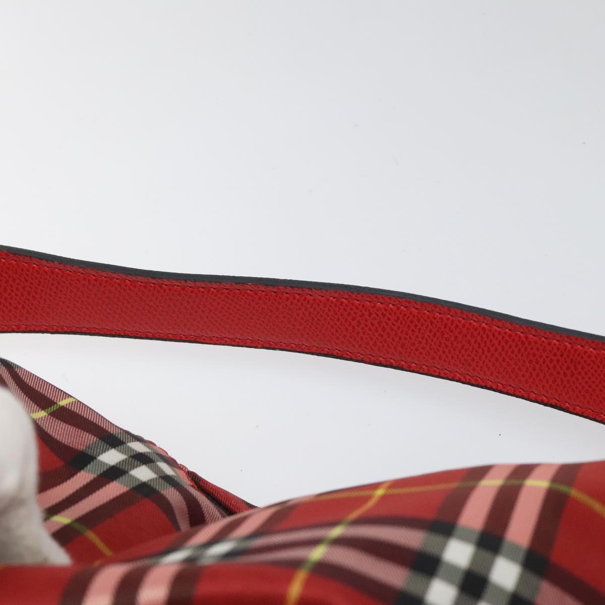Burberry Nova Check Red Synthetic Handbag (Pre-Owned)
