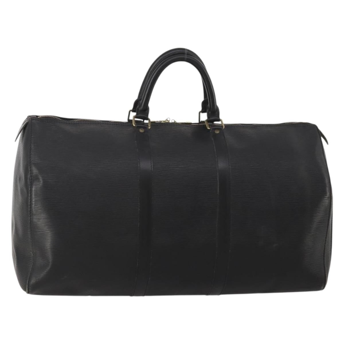 Louis Vuitton Keepall Epi Leather Black Leather Travel Bag Bag (Pre-Owned)