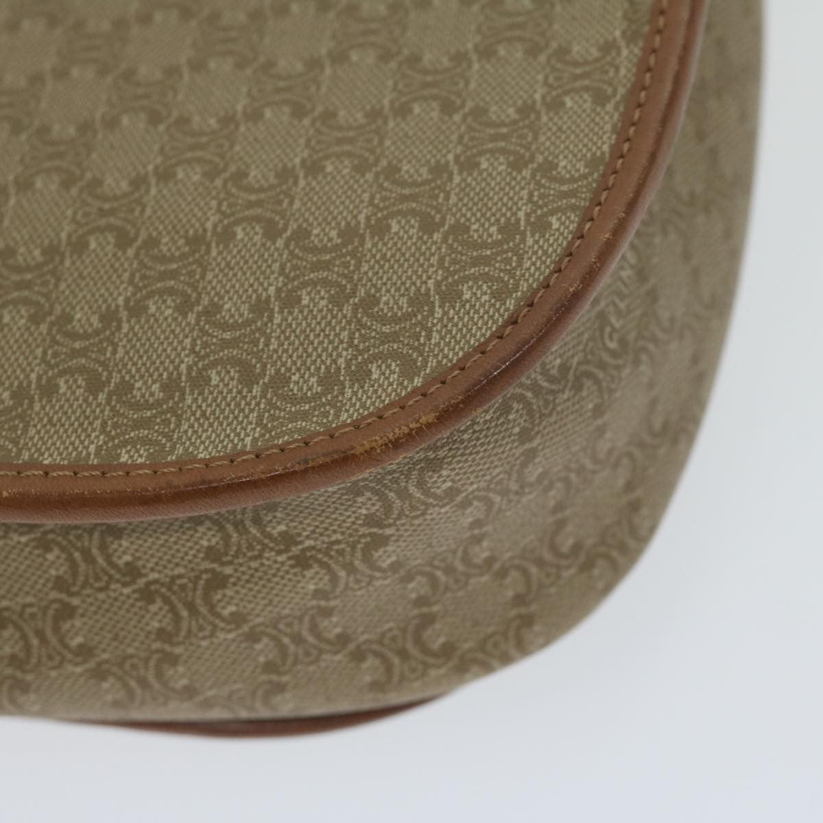 Celine Vintage Macadam Canvas And Leather Beige Canvas Shoulder Bag Bag (Pre-Owned)