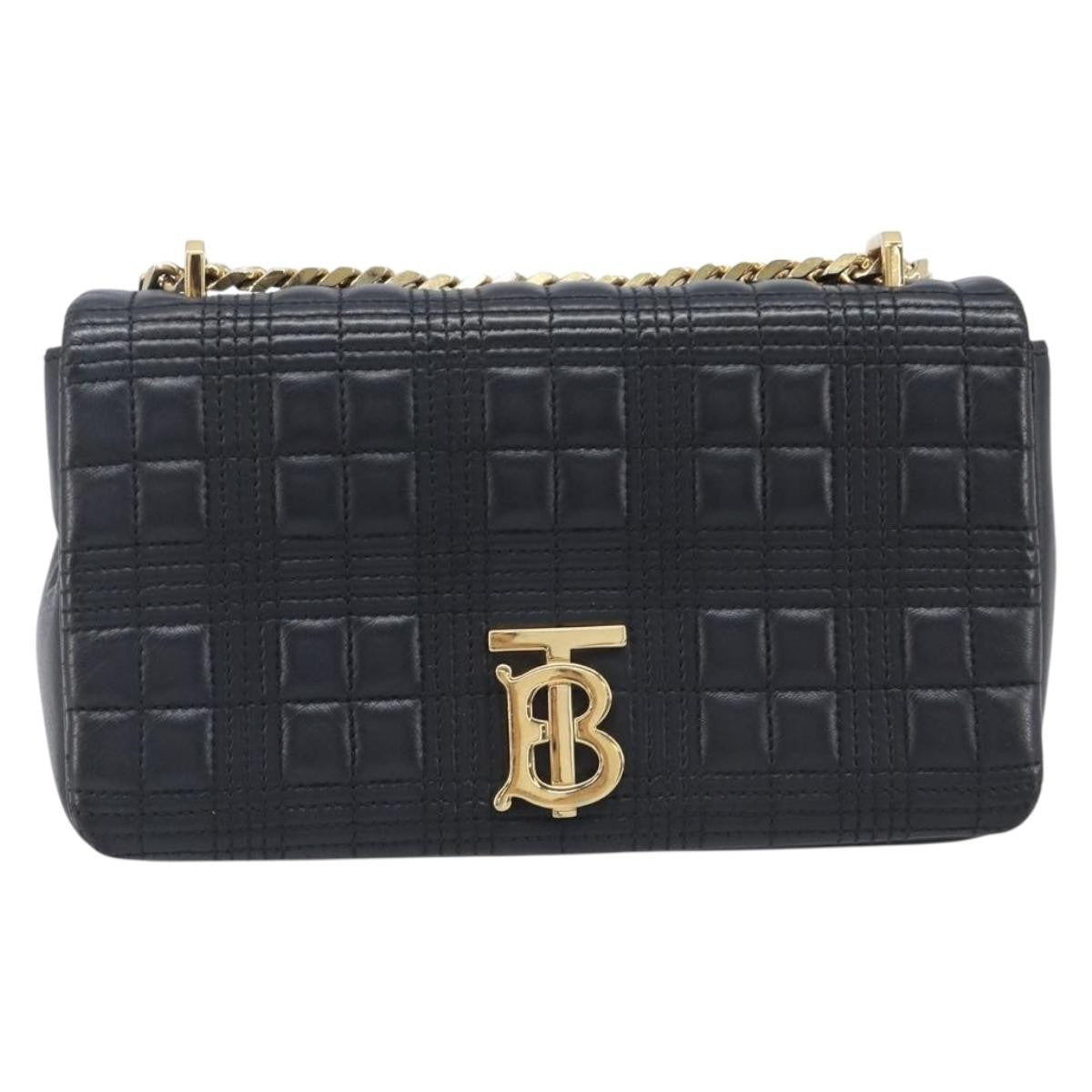 Burberry Lola Wallet On Chain Quilted Leather Black Leather Crossbody Bag Bag (Pre-Owned)