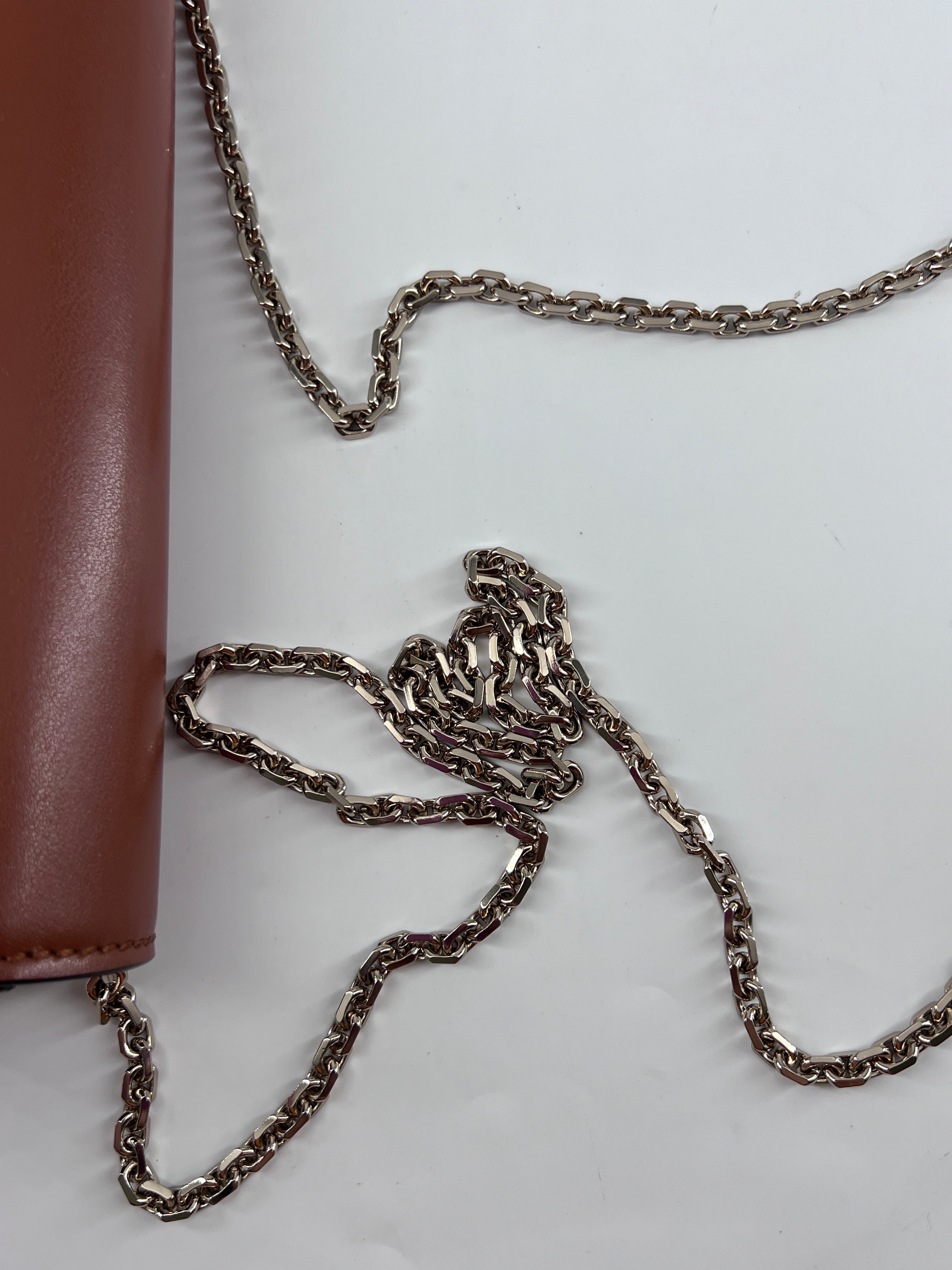 Valentino Garavani Rockstud Flip Lock Flap Bag Leather Brown Leather Bag (Pre-Owned)