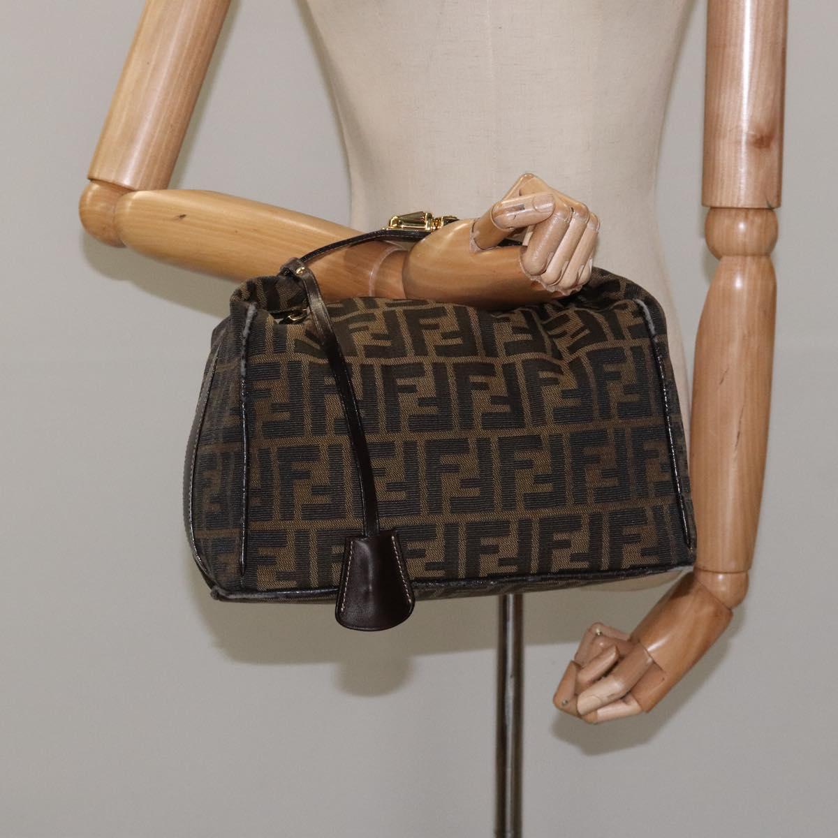 Fendi Zucca Brown Canvas Handbag (Pre-Owned)