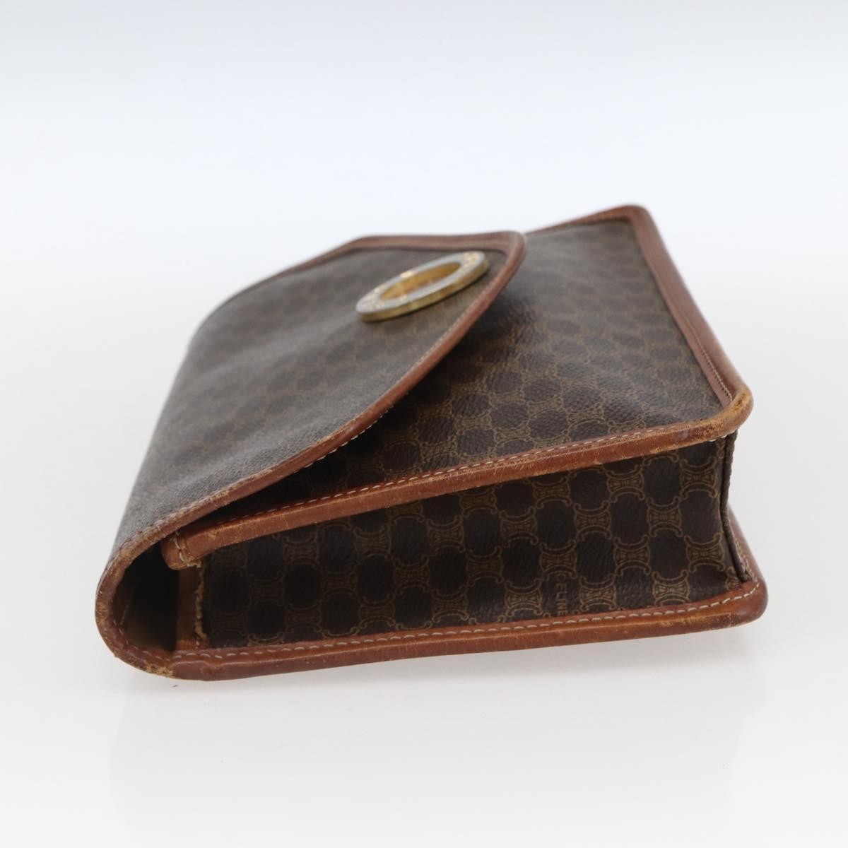 Celine Circle Logo Macadam Canvas And Leather Brown Canvas Clutche & Pouche Bag (Pre-Owned)