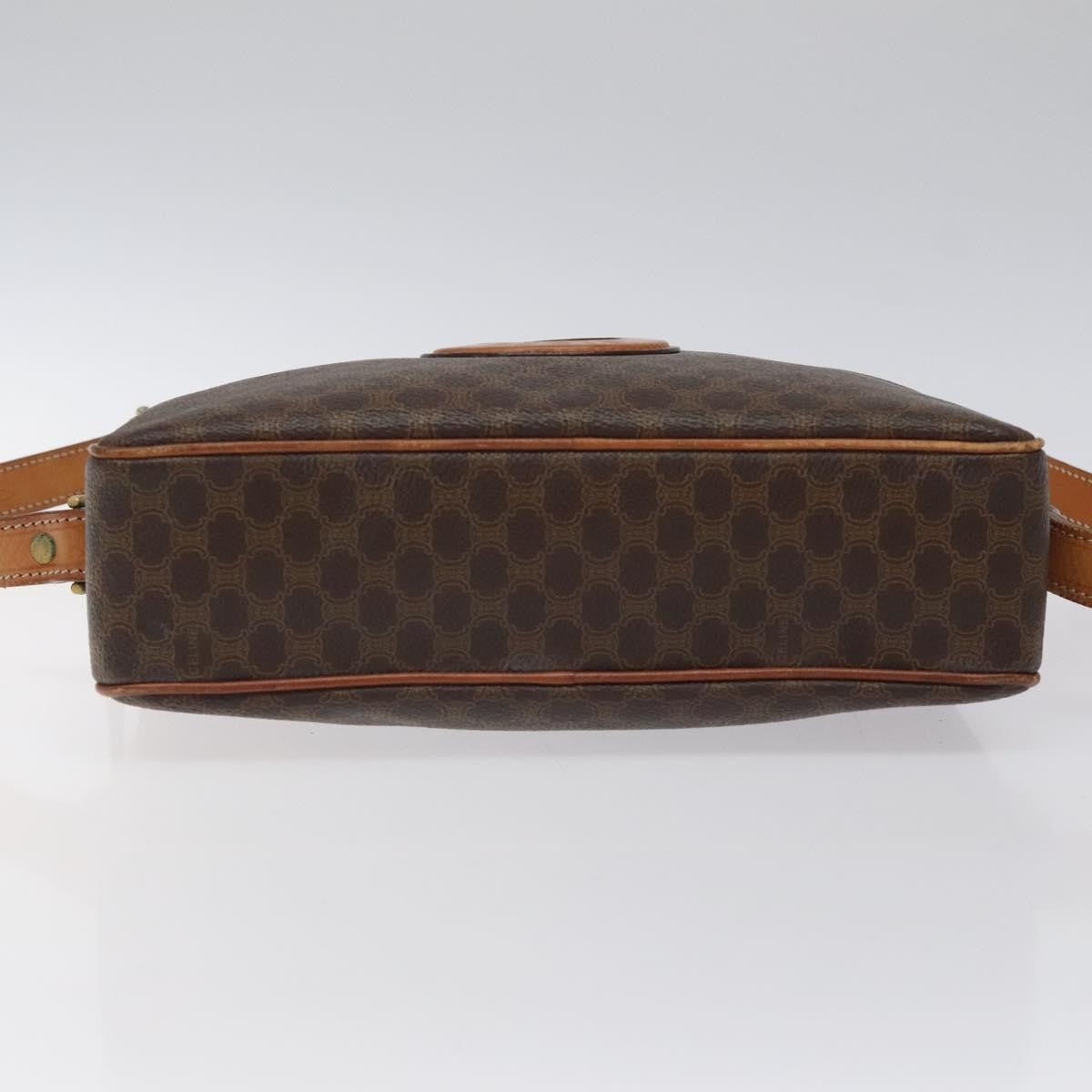 Celine Vintage Macadam Canvas And Leather Brown Canvas Shoulder Bag Bag (Pre-Owned)