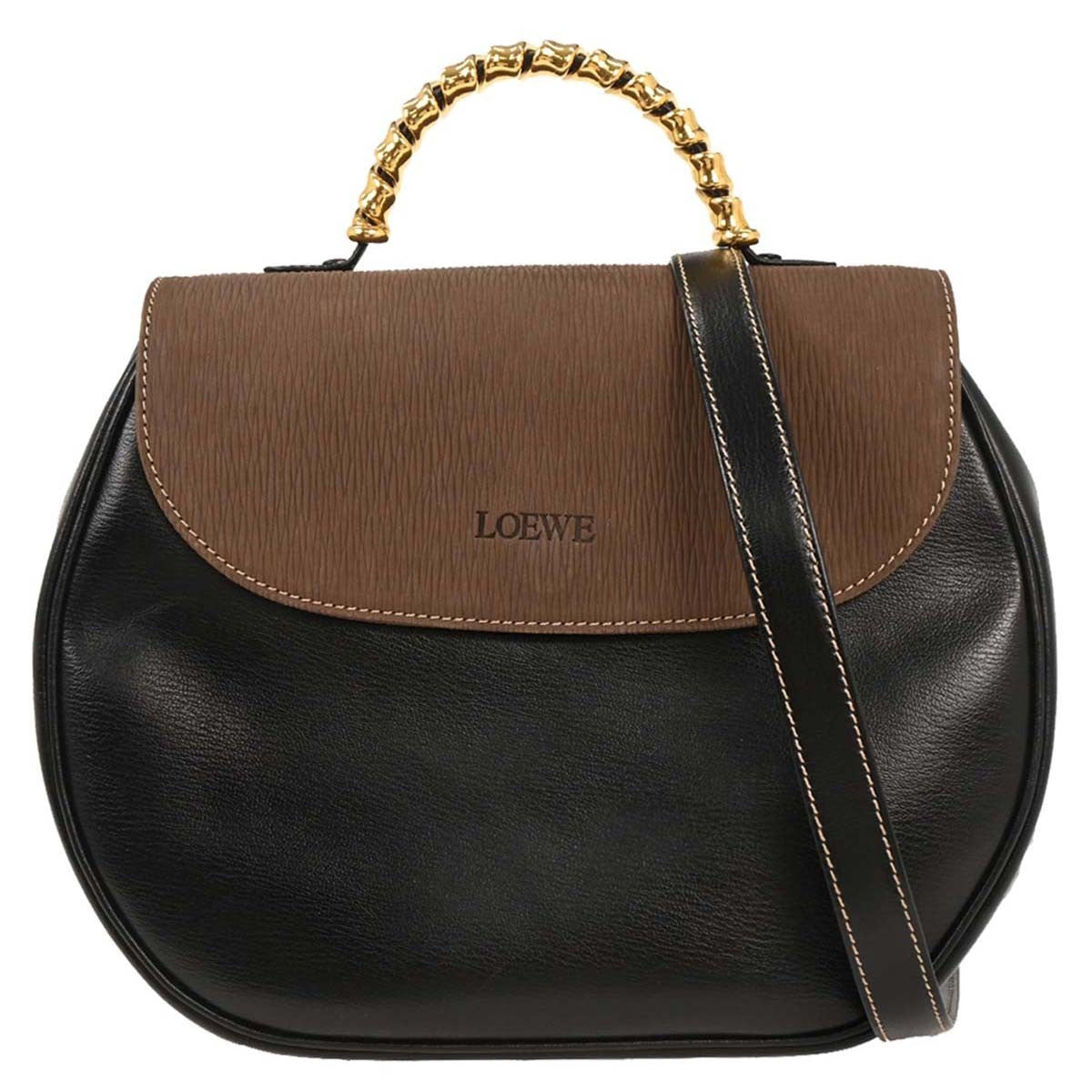Loewe Velazquez Shoulderbag Leather Brown Leather Shoulder Bag Bag (Pre-Owned)