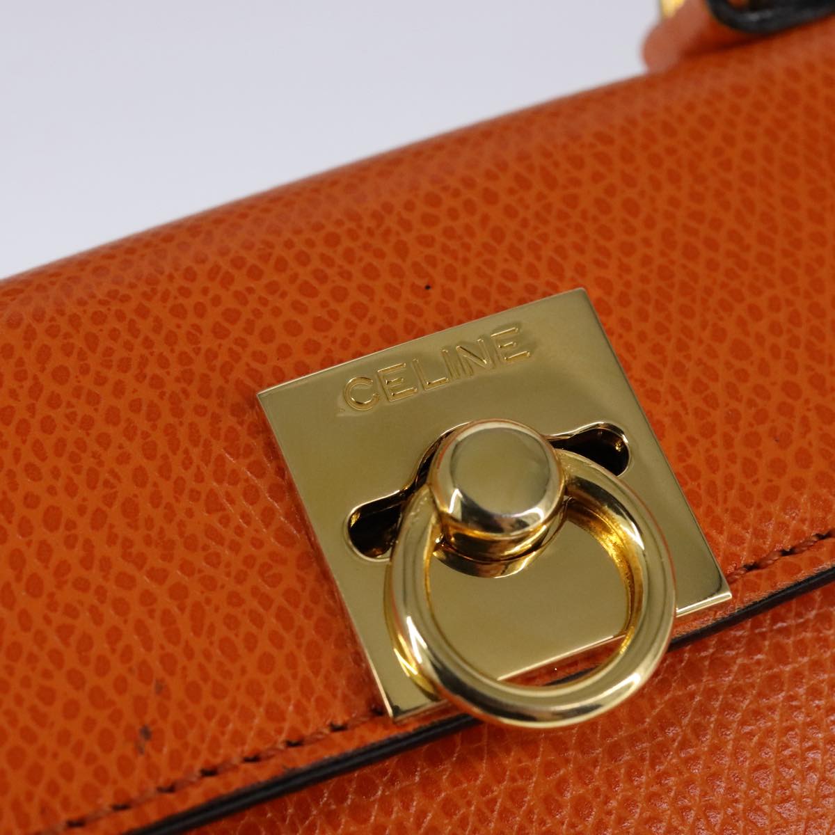 Céline Kelly Orange Leather Handbag (Pre-Owned)
