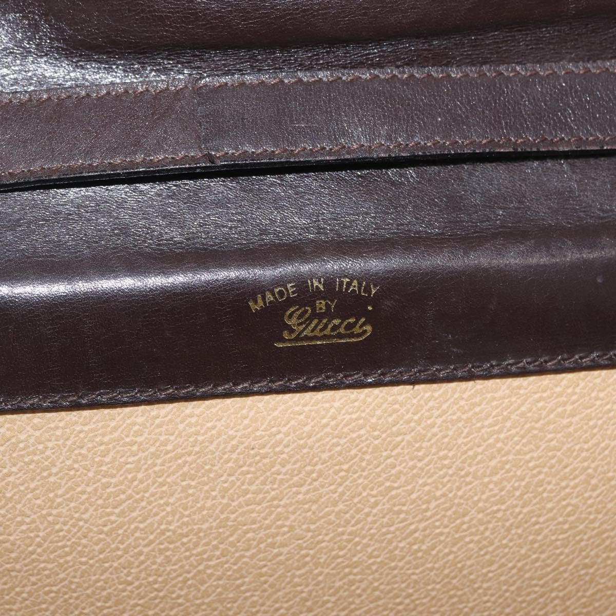 Gucci Vintage Web Sherry Line Suede Brown Suede Handbag (Pre-Owned)