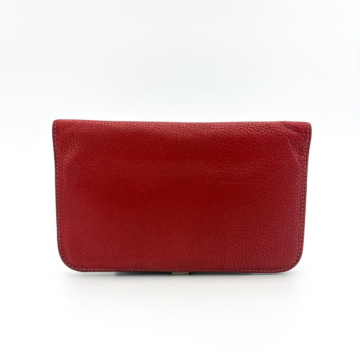 Hermes Bicolor Dogon Duo Combined Leather Red Leather Wallets Accessory (Pre-Owned)