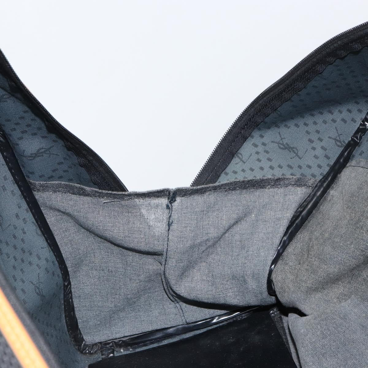 Saint Laurent Vintage Boston Pvc Leather Black Canvas Travel Bag Bag (Pre-Owned)