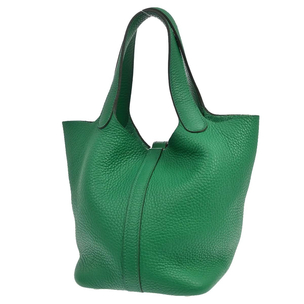 Hermes Picotin Lock Clemence Green Leather Handbag (Pre-Owned)