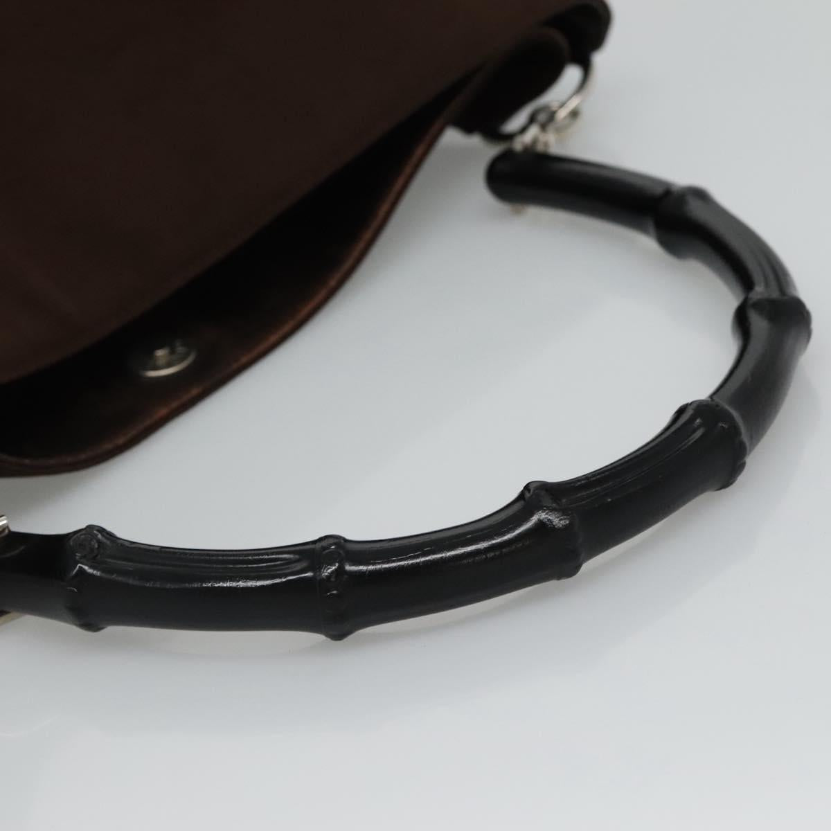 Gucci Bamboo Brown Canvas Handbag (Pre-Owned)