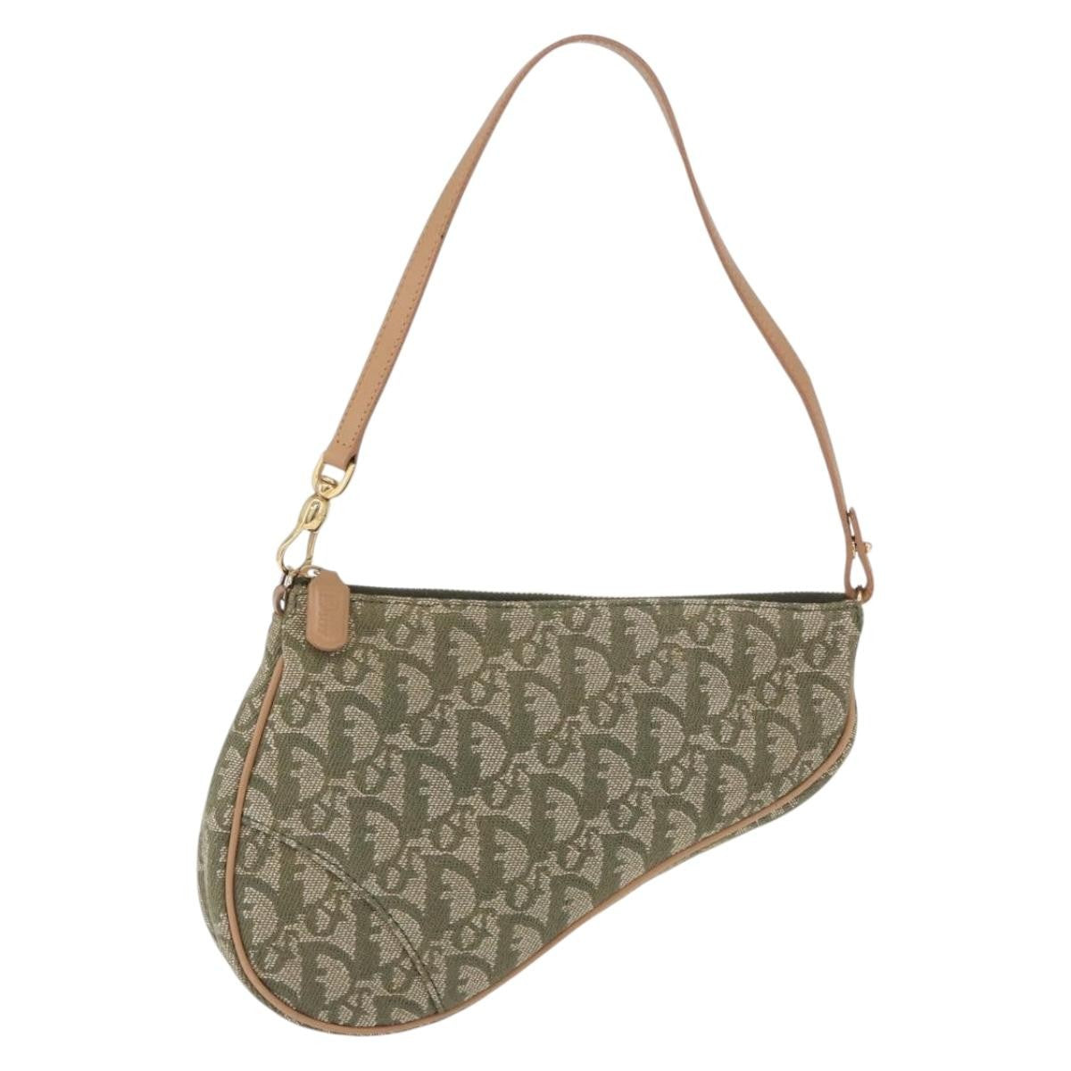 Christian Dior Saddle Canvas Khaki Canvas Handbag (Pre-Owned)