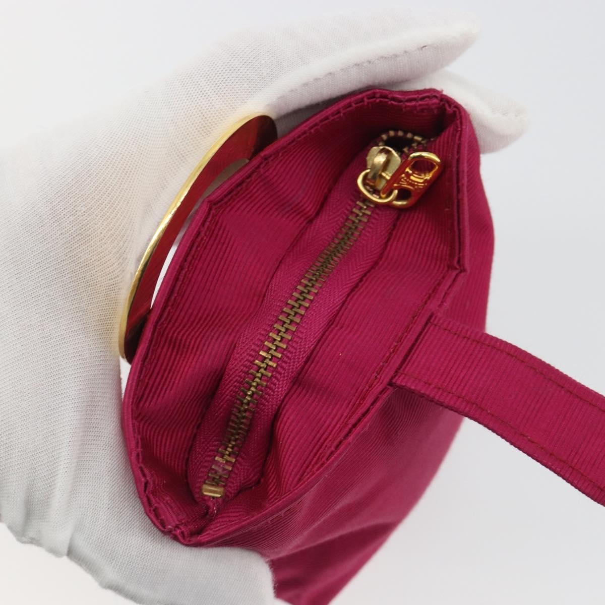 Celine Circle Logo Pouch Nylon Pink Nylon Clutche & Pouche Bag (Pre-Owned)