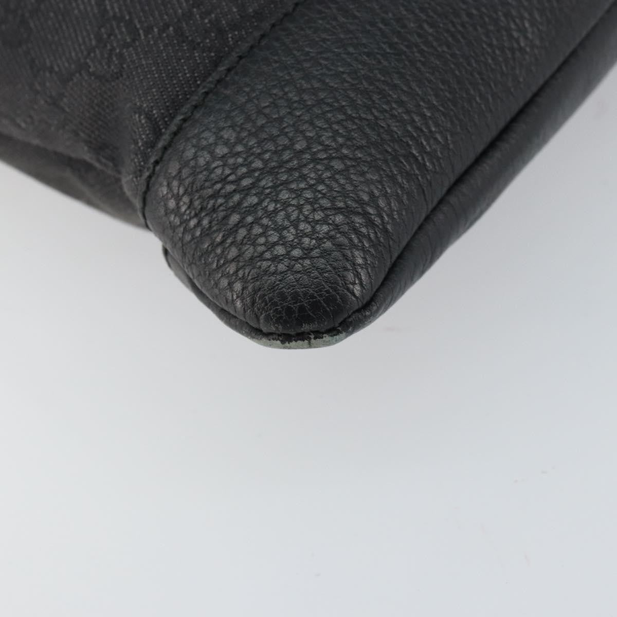 Gucci Zip Messenger Gg Canvas With Perforated Leather Black Canvas Shoulder Bag Bag (Pre-Owned)