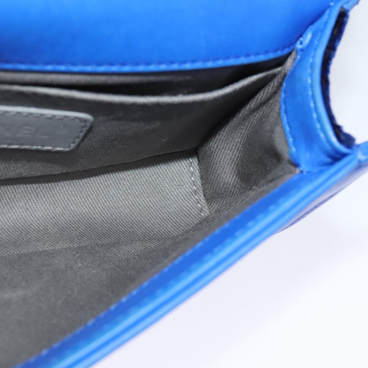 Chanel Boy Blue Velvet Shoulder Bag (Pre-Owned)
