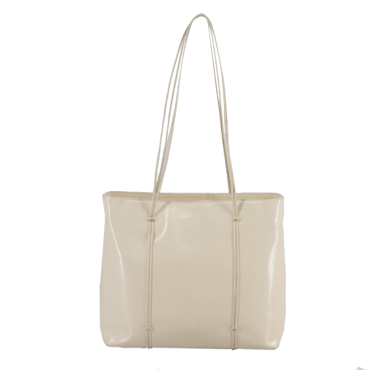 Prada White Patent Leather Tote Bag (Pre-Owned)