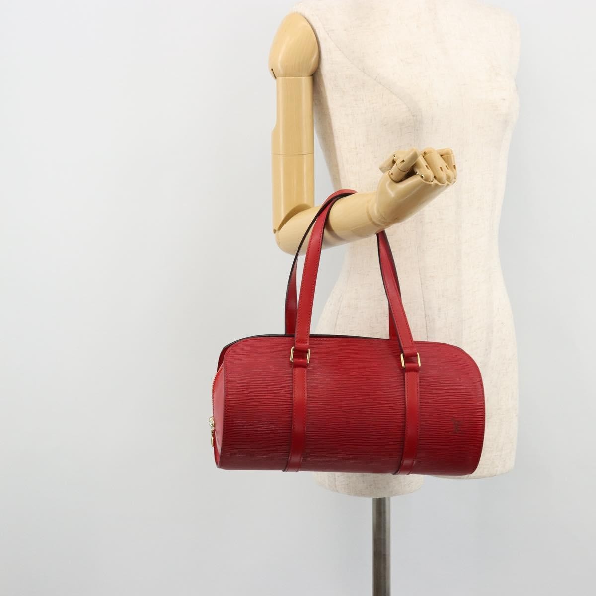Louis Vuitton Soufflot Epi Leather Red Leather Tote Bag Bag (Pre-Owned)