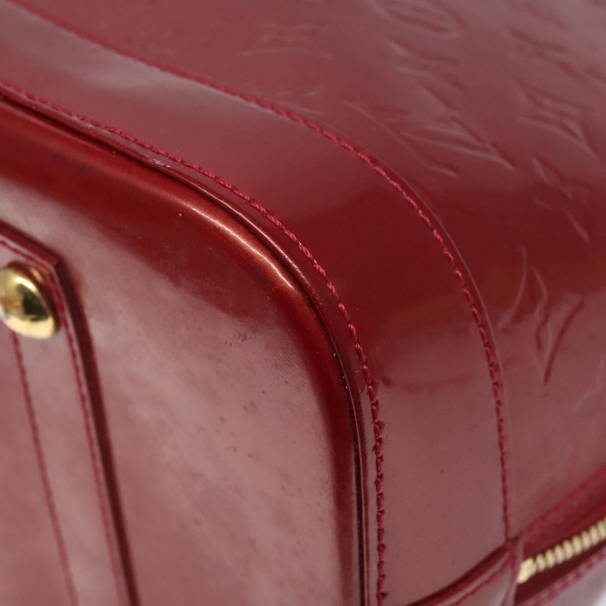 Louis Vuitton Alma Burgundy Patent Leather Handbag (Pre-Owned)